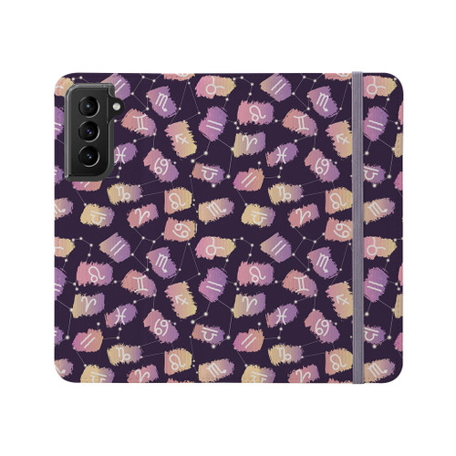 Zodiac Signs Pattern Samsung Folio Case By Artists Collection