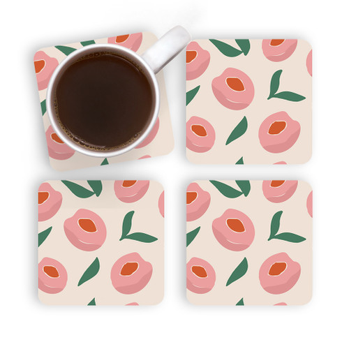 Abstract Peach Pattern Coaster Set By Artists Collection