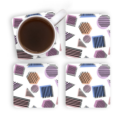 Abstract Shapes Pattern Coaster Set By Artists Collection
