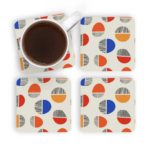 Abstract Circles Pattern Coaster Set By Artists Collection