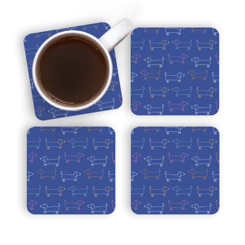 Dogs Pattern Coaster Set By Artists Collection
