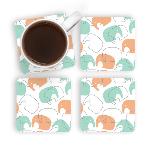 Elephant Pattern Coaster Set By Artists Collection