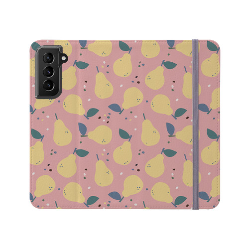 Yellow Pears Pattern Samsung Folio Case By Artists Collection