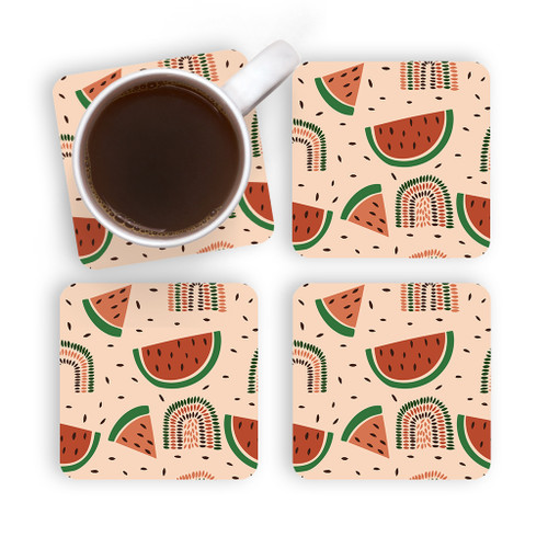 Watermelon Rainbows Pattern Coaster Set By Artists Collection