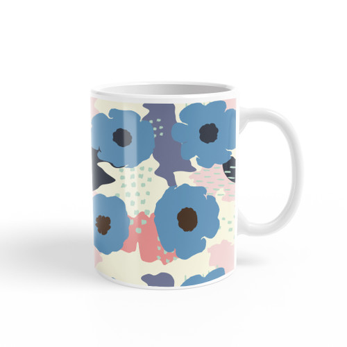 Vintage Abstract Flowers Pattern Coffee Mug By Artists Collection