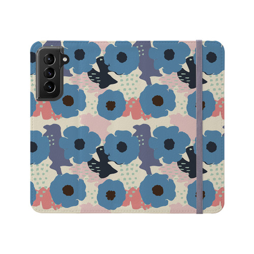 Vintage Abstract Flowers Pattern Samsung Folio Case By Artists Collection