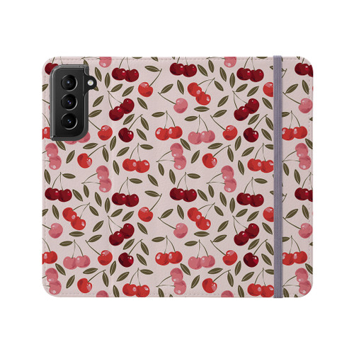 Sweet Cherry Pattern Samsung Folio Case By Artists Collection