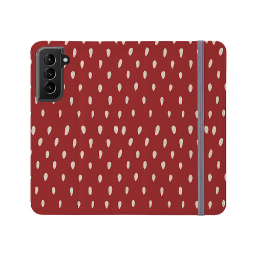 Strawberry Seeds Pattern Samsung Folio Case By Artists Collection