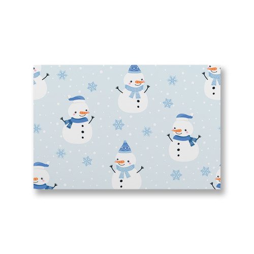 Blue Background Snowman Pattern Canvas Print By Artists Collection