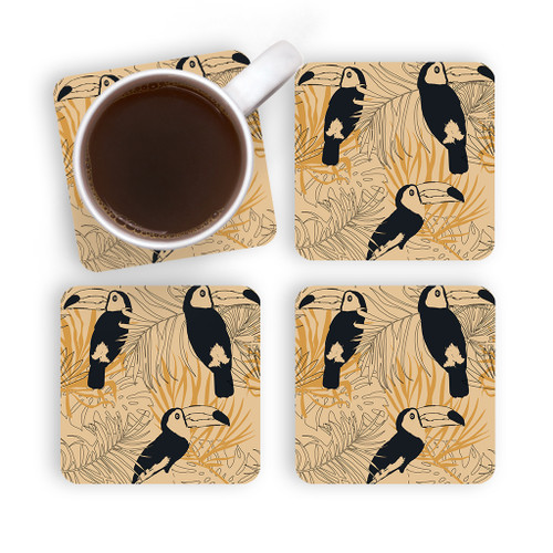 Simple Toucan Pattern Coaster Set By Artists Collection
