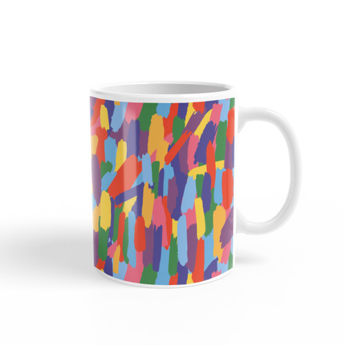 Rainbow Paint Strokes Pattern Coffee Mug By Artists Collection