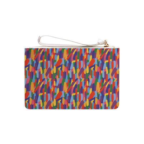 Rainbow Paint Strokes Pattern Clutch Bag By Artists Collection