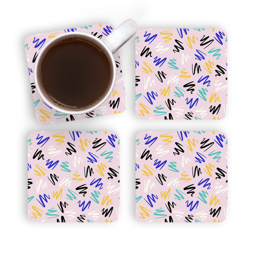 Pencil Strokes Pattern Coaster Set By Artists Collection