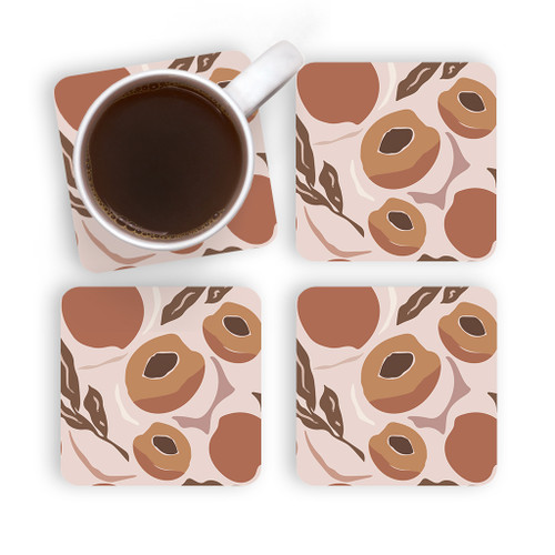 Peach Pattern Coaster Set By Artists Collection