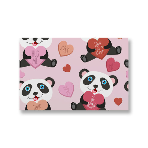 Panda Love Pattern Canvas Print By Artists Collection