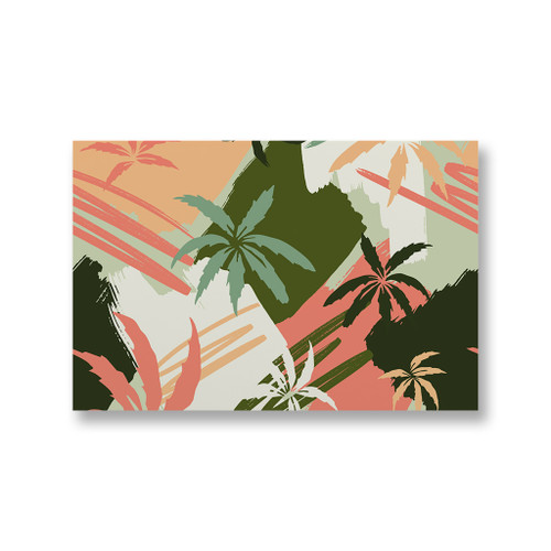 Palm Trees With Lines Pattern Canvas Print By Artists Collection