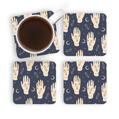 Mystical Hand Pattern Coaster Set By Artists Collection
