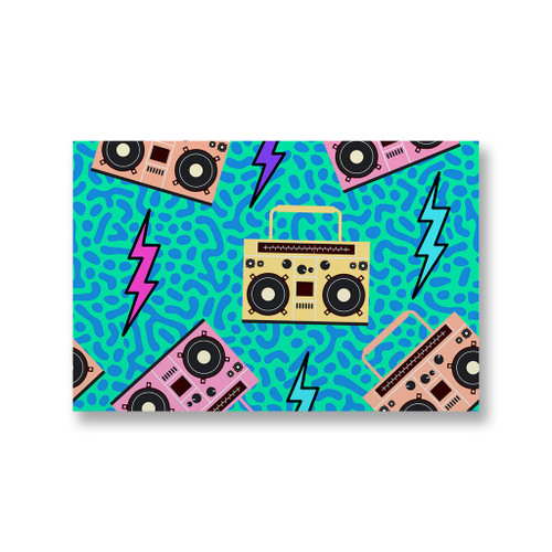 Neon Music Pattern Canvas Print By Artists Collection