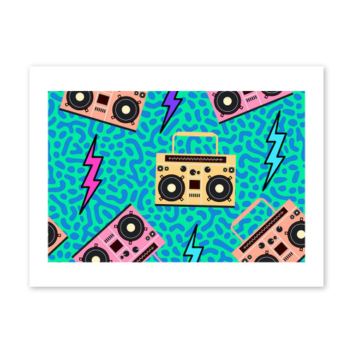 Neon Music Pattern Art Print By Artists Collection