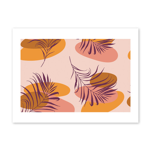 Modern Tropical Palm Leaf Pattern Art Print By Artists Collection