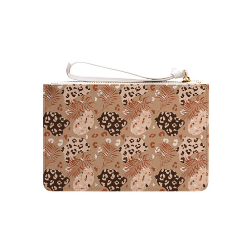 Modern Tropical Leopard Pattern Clutch Bag By Artists Collection