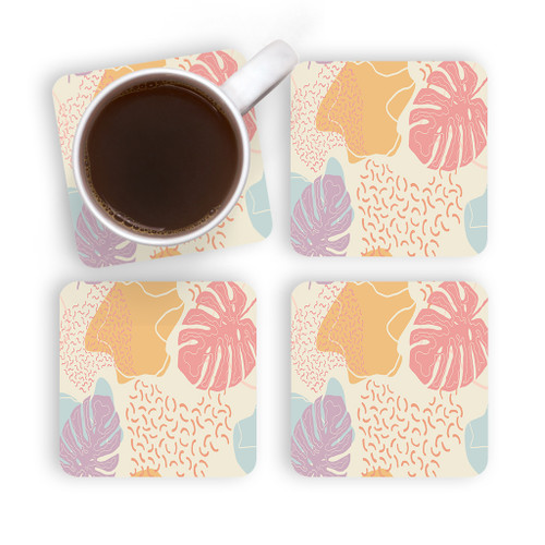 Hand Drawn Abstract Forms Coaster Set By Artists Collection