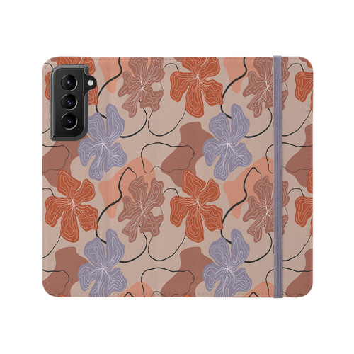 Hand Drawn Abstract Flowers Samsung Folio Case By Artists Collection