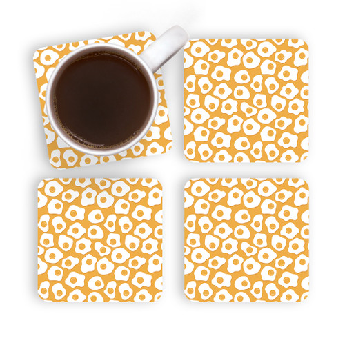 Fried Eggs Pattern Coaster Set By Artists Collection