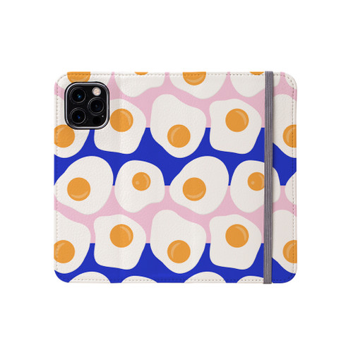 Fried Egg Pattern iPhone Folio Case By Artists Collection