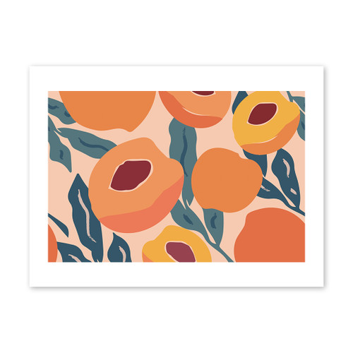 Fresh Peach Pattern Art Print By Artists Collection