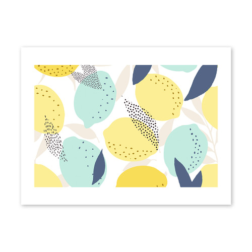 Fresh Lemons Pattern Art Print By Artists Collection