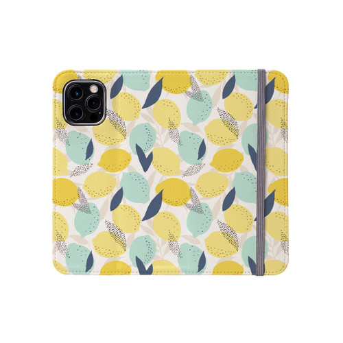 Fresh Lemons Pattern iPhone Folio Case By Artists Collection