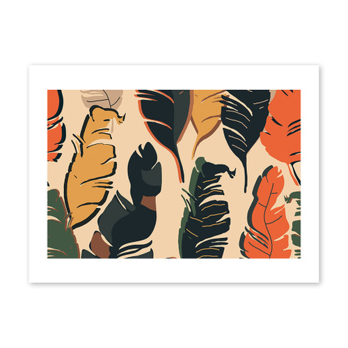 Exotic Modern Leaves Pattern Art Print By Artists Collection