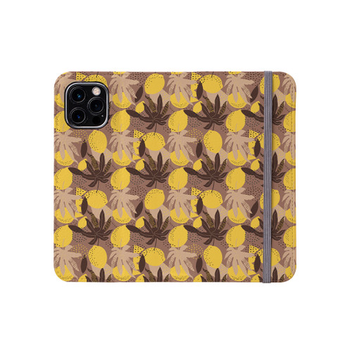 Exotic Lemons Pattern iPhone Folio Case By Artists Collection