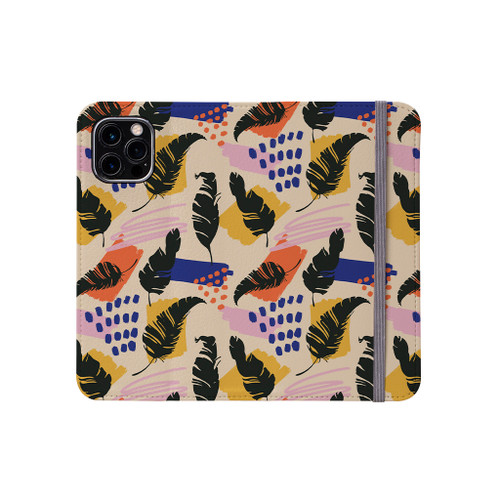 Exotic Banana Leaves Pattern iPhone Folio Case By Artists Collection