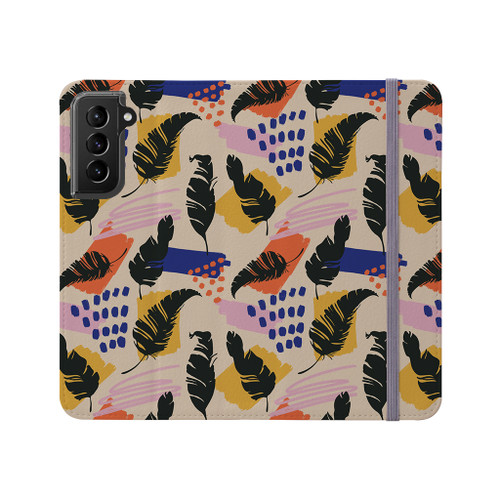 Exotic Banana Leaves Pattern Samsung Folio Case By Artists Collection