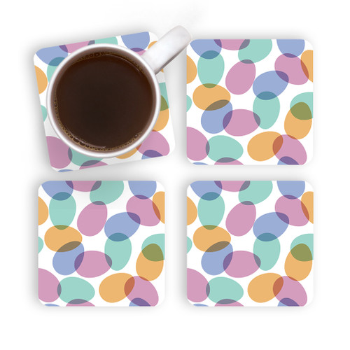 Easter Eggs Pattern Coaster Set By Artists Collection