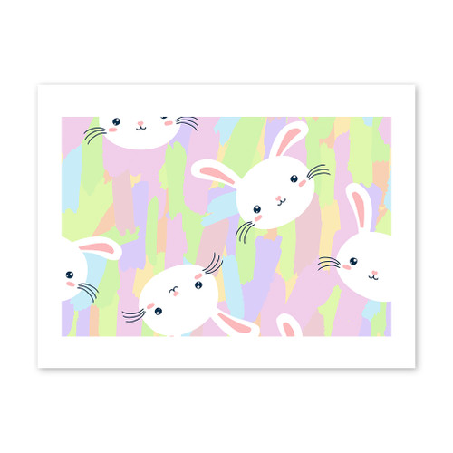 Bright Easter Bunny Pattern Art Print By Artists Collection