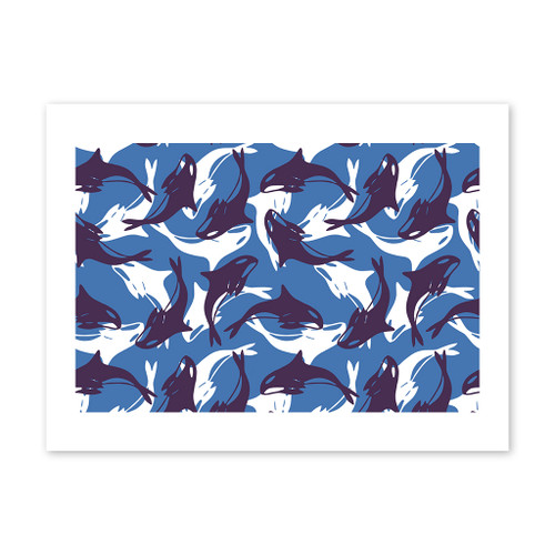 Dolphins Pattern Art Print By Artists Collection