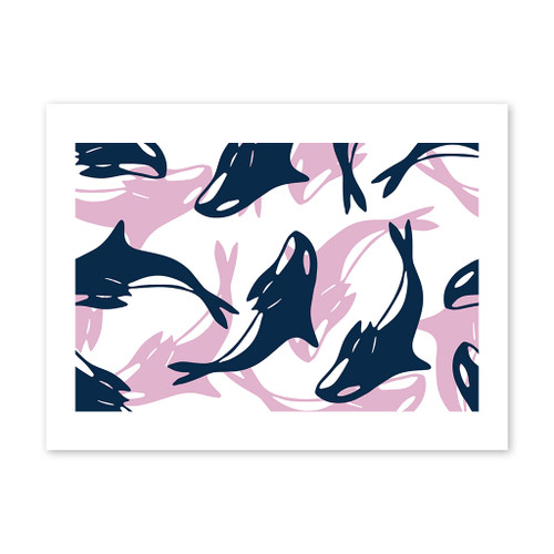 Dolphin Pattern Art Print By Artists Collection