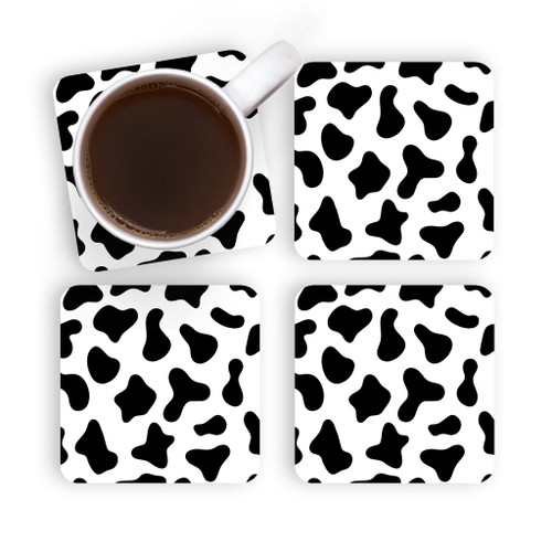 Cow Print Pattern Coaster Set By Artists Collection