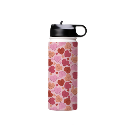 Conversation Hearts Pattern Water Bottle By Artists Collection