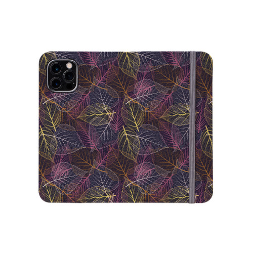 Colorful Leaves Outline Pattern iPhone Folio Case By Artists Collection