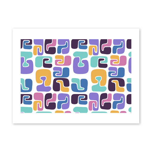 Colorful Forms Pattern Art Print By Artists Collection