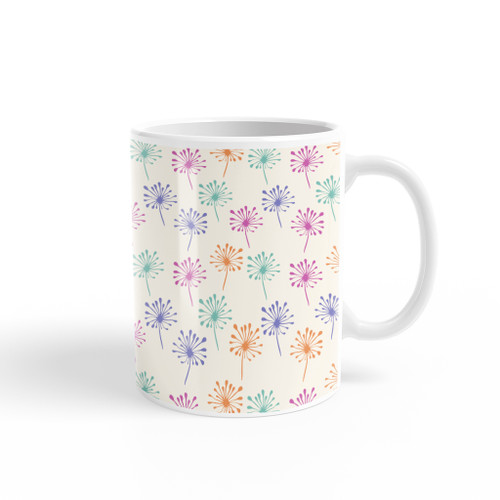 Colorful Dandelion Pattern Coffee Mug By Artists Collection