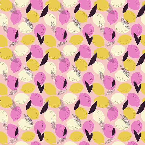 Pink Citrus Pattern Design By Artists Collection