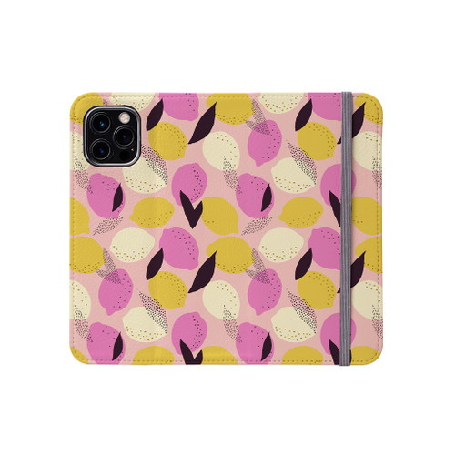 Pink Citrus Pattern iPhone Folio Case By Artists Collection
