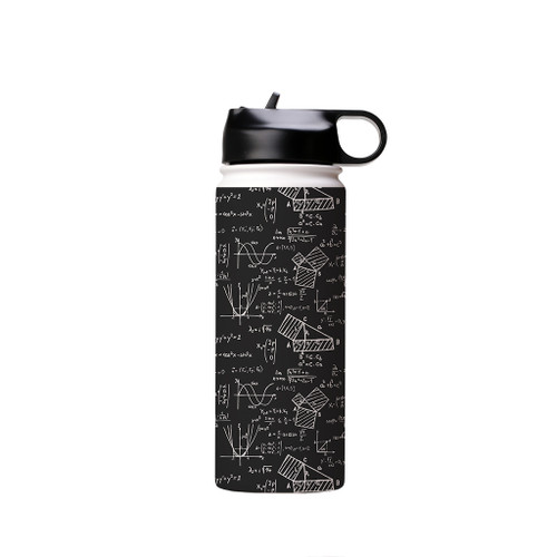 Chalkboard Math Pattern Water Bottle By Artists Collection