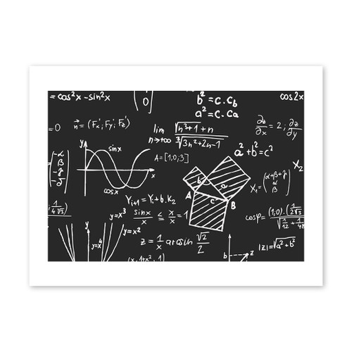 Chalkboard Math Pattern Art Print By Artists Collection