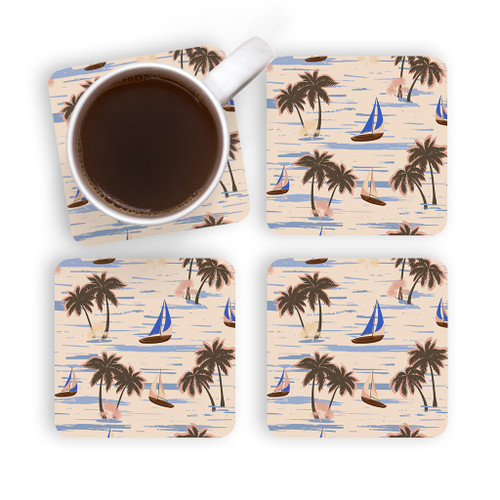Boat Pattern Coaster Set By Artists Collection